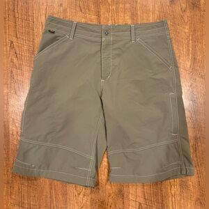 Kuhl Chino Canvas Shorts Men 38 Green Outdoor Nylon Vintage Patina Hike Mountain